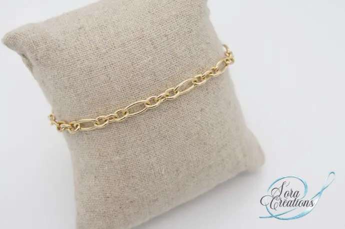 Bracelet or jaune maille alternée