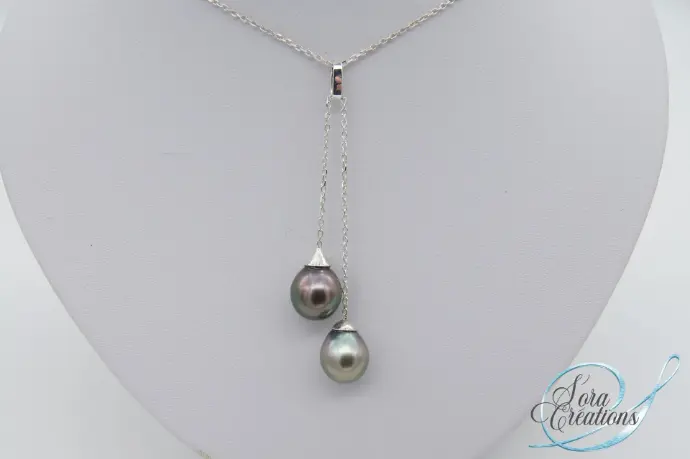 Pendentif argent perles de Tahiti